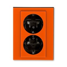 ABB Levit Dvojzásuvka SCHUKO s clonkami oranžová/kouř. černá 5522H-C03457 66