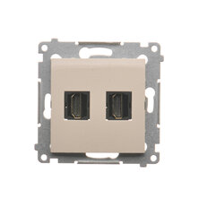 Dvojitá zásuvka HDMI, (strojek s krytem) krémová DGHDMI2.01/41