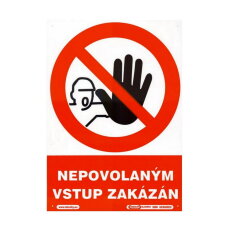 Tabulka plastová Nepovolaným vstup zakázán XTLINE TA15399
