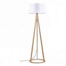 KONAN lampa dub/látka bílá 1xE27 171cm