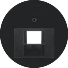 Centrální díl, pro zásuvku datovou 1x RJ45, R.x/serie 1930/R.classic, černá lesk