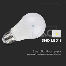 LED Bulb 8,5W E27 A60 Plastic Sensor 3000K VT-2016, SKU214459