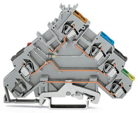 4vodičová svorka pro senzor červená LED dioda 2,5 mm2 šedá Wago 280-570/281-434