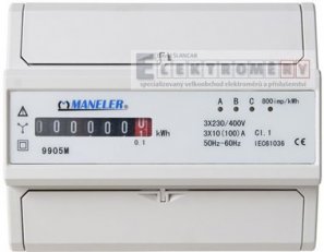 Elektroměr Maneler 9905M, 3f.1s. 10-100A, neověřený E1235