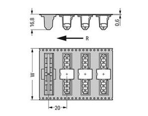 Konektor s pájecími piny THR, pájecí kontakt 1,0x1,0 mm, rovné, černá 8pól.