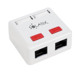 Zásuvka CAT5E UTP 2 x RJ45 na omítku bílá SOLARIX 22162880