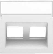 Kryt šikmý datazásuvky 2xRJ-WHITE COATED NIKO 154-65400