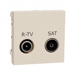 Zásuvka NOVÁ UNICA TV-R/SAT individuální 2 dB, 2M, Béžová SCHNEIDER NU345444
