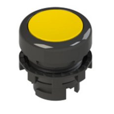 Tlačítko, 20 mm, žluté, bez symbolu, černý plast. kroužek PIZZATO E21PU2R5210