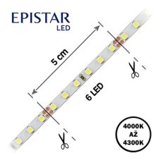 LED pásek 120LED/m 3528 IP20 4000-4300 K bílá 24V 5mm 5m FK TECHNICS 4738195-60