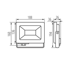 LED reflektor ANTEM LED 50W-NW B, KANLUX 33203