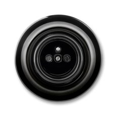 ABB DECENTO Zásuvka s ochranným kolíkem černá-porcelán 5519K-C02347 N