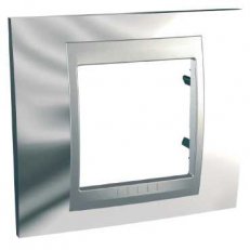Unica Top rámeček jednonásobný Cromo lesk/Aluminium SCHNEIDER MGU66.002.010