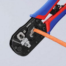 Lisovací kleště pro konektory Western RJ45 190 mm KNIPEX 97 51 13