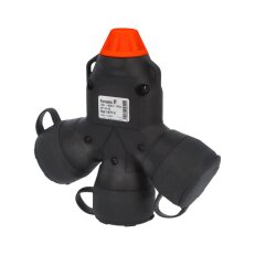 Adaptér trojnásobný 187F-5 IP54/400V/16A, 5P, černý, robustní FAMATEL 187F-5