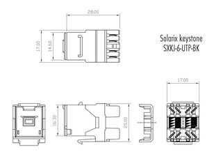 Keystone CAT6 UTP RJ45 černý SOLARIX 25286601
