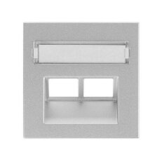 Kryt datové zásuvky 2x RJ45 UAE SFB, popisové pole, stříbrný SCHRACK EV124012--