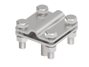 Svorka zemnící patky L55mm, drát 8/10mm, páska 30mm, materiál V4A GROMTOR 292015