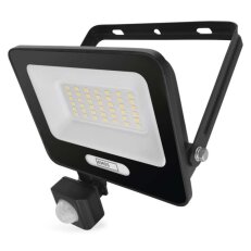 LED reflektor GLARO s pohybovým čidlem 30 W černý IP54 3000lm neutrální ZS2334B