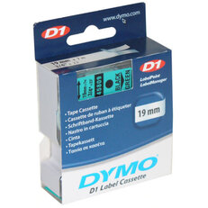 S0720890 45809 DYMO páska D1 plastová 19mm,černý tisk/zelený podklad,návin 7m