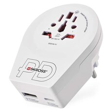 Cestovní univerzální adaptér do střední Evropy, 1×USB-C, 1×USB-A, P0055U