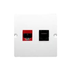Telefonní zásuvka RJ12 + počítačová zásuvka RJ45 kat. 5e, bílá BM5T.02/11