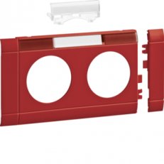 Přístrojový rámeček dvojzásuvky s popisovým polem 80mm, červená GB080213020