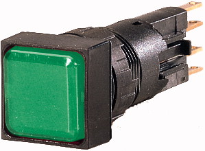 Eaton Q25LF-GN/WB Hlavice pro signálky, 25x25 mm, se žárovkou, IP65, zelená