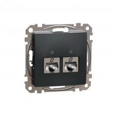 Sedna D/E Datová zásuvka 2xRJ45 kat. 6 STP, Antracit SCHNEIDER SDD114462S