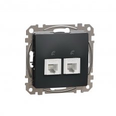 Sedna D/E Telefonní zásuvka 2xRJ11, Antracit SCHNEIDER SDD114492