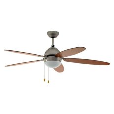 Stropní ventilátor SUSALE AC E14 matný nikl/hnědá/bílá 60W IP20 EGLO 35042