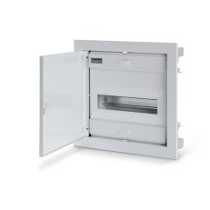 Vestavná rozvodnice s plastovými dvířky FLAT IP40, 12+2 mod, svork. N/PE