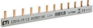 Propojovací lišta IZS10/1F/12 1p 12M 63A 10mm2 kolík ETI 002921100