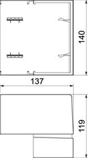 Vnější roh OBO BRK AE70130 cws SIGNA BASE nastavitelný 119x137x140 krémová bílá