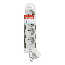 PRODLUŽOVACÍ PŘÍVOD ZÁSUVKA 4X2P+T, KABEL 1,5 M, BÍLÁ/SVĚTLE ŠEDÁ LEGRAND 049476