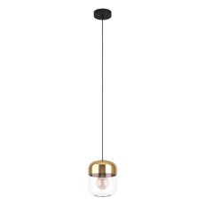 Závěsné svítidlo MARYVILLA 1xE27 černá/leštěná/čiré-zlatá 40W IP20 EGLO 900549
