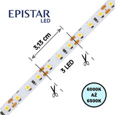 LED pásek 96LED/m 3528 IP20 6000-6500 K bílá 12V 20m FK TECHNICS 4738197-60