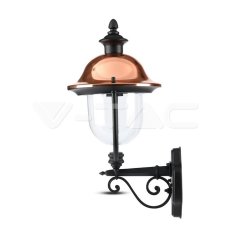 Garden Wall Lamp 1 x E27 Black Facing Up