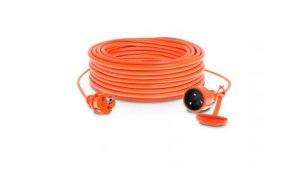 Prodlužovací přívod PVC 25m 3x1,5 16A IP44 s klapkou 2p+Z 4000W H05VV-F oranžová