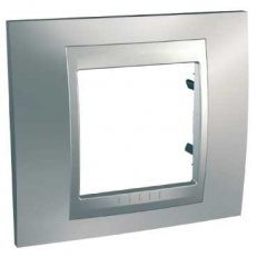 Unica Top Krycí rámeček jednonásobný Cromo mat/Aluminium SCHNEIDER MGU66.002.038