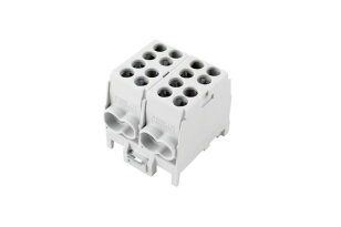 Svorkovnice rozbočovací HLAK 25 2/4 S 100A 2pól. AL/CU IP20 šedá na DIN 1000284