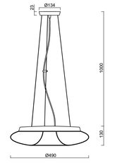 Závěsné svítidlo SATURN L2 31W IP20 3K ON/OFF SKLO OPAL stříbro OSMONT SAT60452