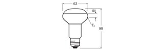 Světelný zdroj LEDVANCE LED R63 DIM P 4.9W 927 E27