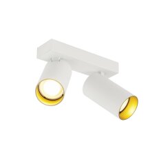 KAMI stropní přisazené svítidlo, double, 1x max. 10 W, GU10, bílá/zlatá