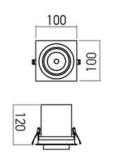 XSLIDE REC. FITTING 1x12W 220-240V AC 40