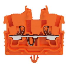 2vodičová průchozí svorka Mini, s ovládacím tlačítkem, 1 mm2, Oranžová