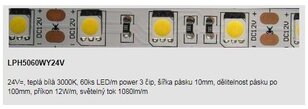 Led pásek 60ks/m 12W 24VDC 25m teplá bílá 1080lm