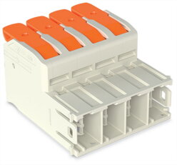 1vodičový konektor s pájecími piny, Páčka, Push-in CAGE CLAMP, šedá