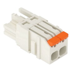 1vodičová pružinová svorkovnice, Páčka, Push-in CAGE CLAMP, Světle šedá
