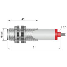 Optoelektronický senzor d18 mm AECO FT18-ABE